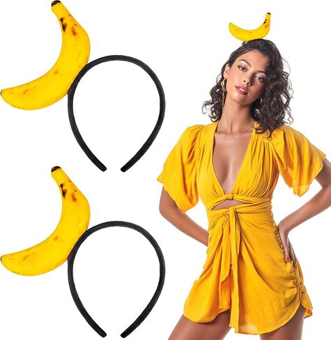 Fruits Headband Halloween Costume for Kid to Adult, Funny Banana/Pickle/Chili Pepper Hat Men Women in Saudi Arabia