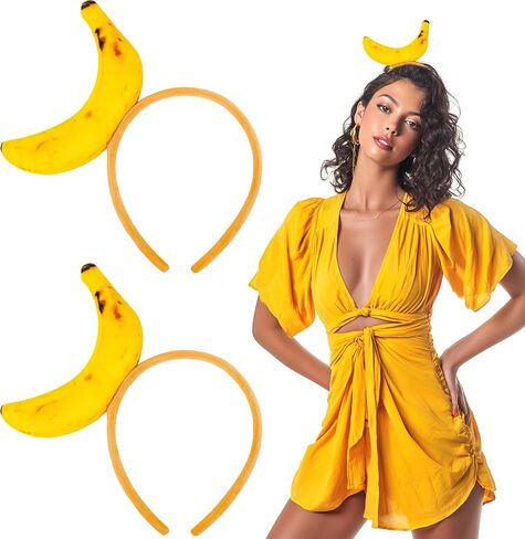 Fruits Headband Halloween Costume for Kid to Adult, Funny Banana/Pickle/Chili Pepper Hat Men Women in Saudi Arabia