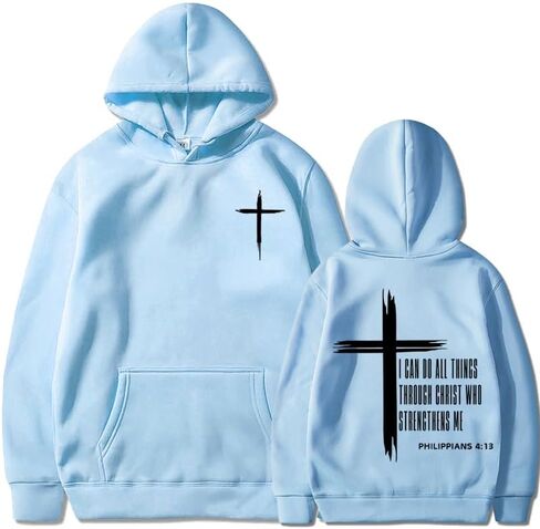 I Can Do All Things Through Christ Hoodie Christian Faith Sweatshirt Who Strengthens Me Hooded Tops in Saudi Arabia