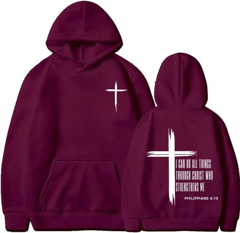 I Can Do All Things Through Christ Hoodie Christian Faith Sweatshirt Who Strengthens Me Hooded Tops in Saudi Arabia