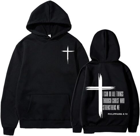I Can Do All Things Through Christ Hoodie Christian Faith Sweatshirt Who Strengthens Me Hooded Tops in Saudi Arabia