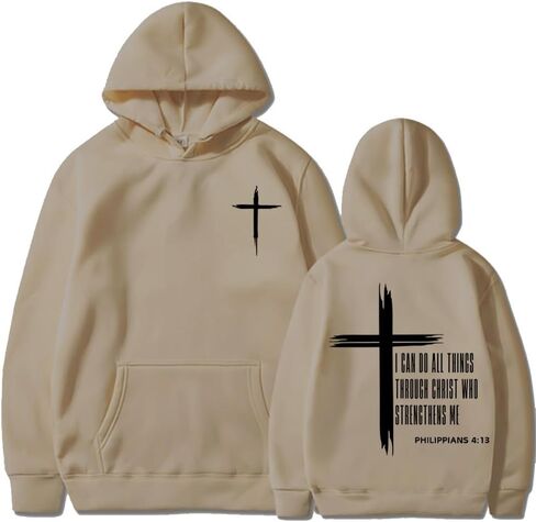 I Can Do All Things Through Christ Hoodie Christian Faith Sweatshirt Who Strengthens Me Hooded Tops in Saudi Arabia