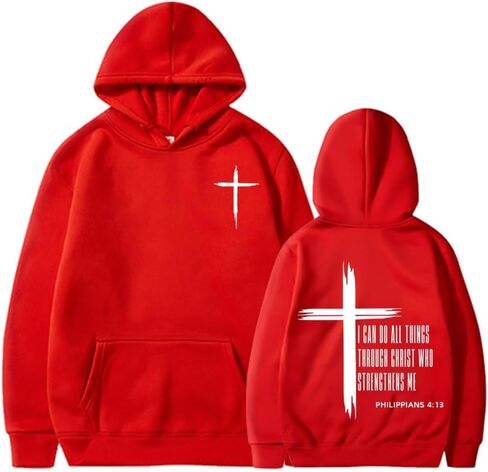 I Can Do All Things Through Christ Hoodie Christian Faith Sweatshirt Who Strengthens Me Hooded Tops in Saudi Arabia