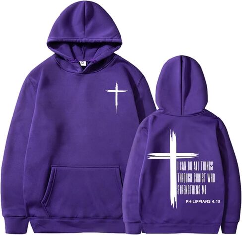I Can Do All Things Through Christ Hoodie Christian Faith Sweatshirt Who Strengthens Me Hooded Tops in Saudi Arabia