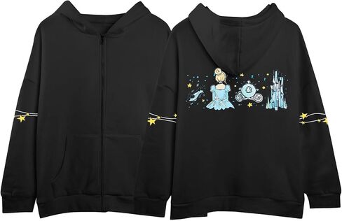 FASHGL Womens Magic Zip Up Hoodies Princess Sweatshirt Oversized Family Vacation Zip-Up Hoodie Cute Long Sleeve Pullover in Saudi Arabia