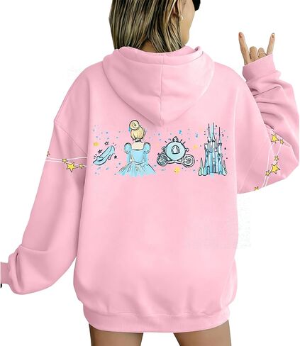 FASHGL Womens Magic Zip Up Hoodies Princess Sweatshirt Oversized Family Vacation Zip-Up Hoodie Cute Long Sleeve Pullover in Saudi Arabia