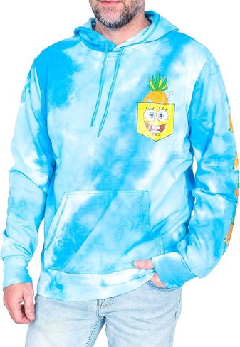 Mad Engine Spongebob Pineapple House Blue Tie Dye Sweatshirt Pull Over Hoodie in Saudi Arabia