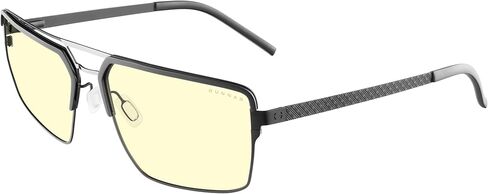 GUNNAR Computer Glasses - Pinnacles Onyx Silver Amber Lens - Blue Light Blocking Anti Glare in Saudi Arabia