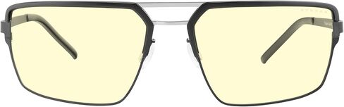 GUNNAR Computer Glasses - Pinnacles Onyx Silver Amber Lens - Blue Light Blocking Anti Glare in Saudi Arabia