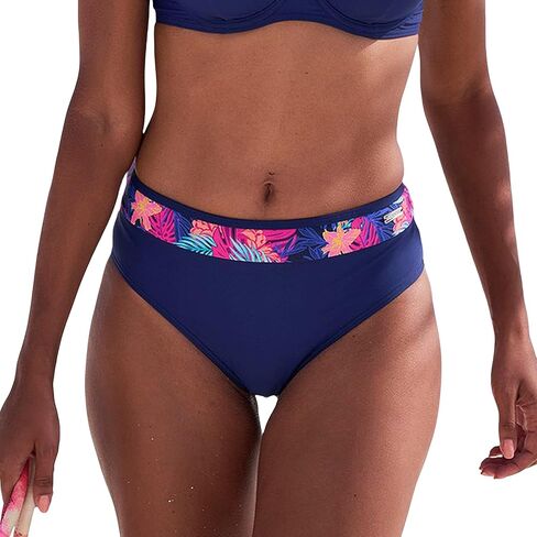 LASCANA Women's Contrast Print High Waisted Bikini Swimsuit Bottom in Saudi Arabia