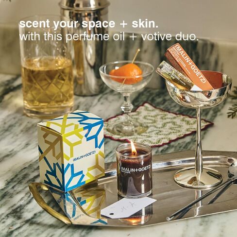 MALIN+GOETZ Leather Perfume Oil + Scented Candle Set | Vegan & Cruelty-Free | notes of nostalgia in Saudi Arabia