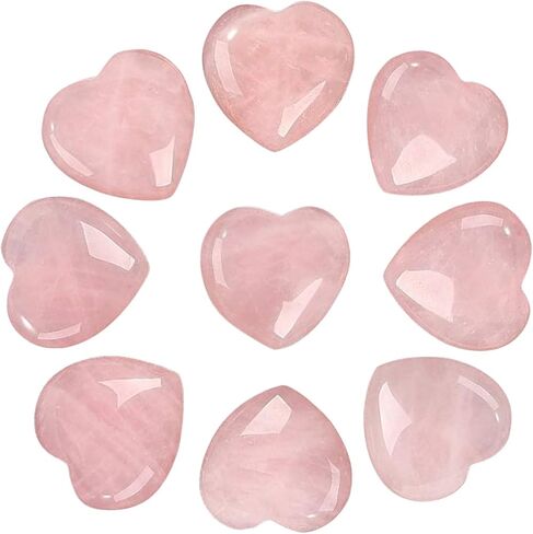 10 Pcs Heart Healing Crystal Stones, Quartz Worry Stones, Valentines Gift for Women, Love Carved Palm Gemstone for Reiki Energy Balancing Meditation 0.8 in (Malachite) in Saudi Arabia