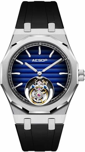 AESOP Men Tourbillon Watches Flying Tourbillon Hand Wind Movement Men Wristwatches Luminous Sapphire Crystal Waterproof Luxury Business Watch for Men 7057 in Saudi Arabia