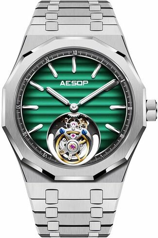 AESOP Men Tourbillon Watches Flying Tourbillon Hand Wind Movement Men Wristwatches Luminous Sapphire Crystal Waterproof Luxury Business Watch for Men 7057 in Saudi Arabia