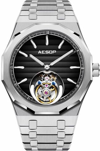 AESOP Men Tourbillon Watches Flying Tourbillon Hand Wind Movement Men Wristwatches Luminous Sapphire Crystal Waterproof Luxury Business Watch for Men 7057 in Saudi Arabia