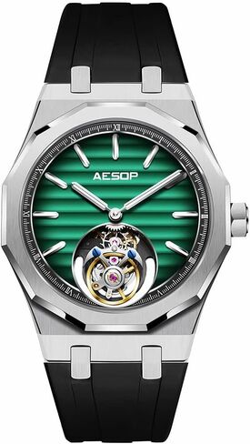 AESOP Men Tourbillon Watches Flying Tourbillon Hand Wind Movement Men Wristwatches Luminous Sapphire Crystal Waterproof Luxury Business Watch for Men 7057 in Saudi Arabia