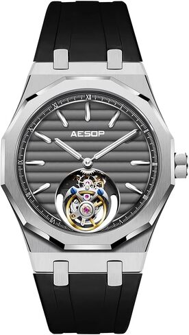 AESOP Men Tourbillon Watches Flying Tourbillon Hand Wind Movement Men Wristwatches Luminous Sapphire Crystal Waterproof Luxury Business Watch for Men 7057 in Saudi Arabia