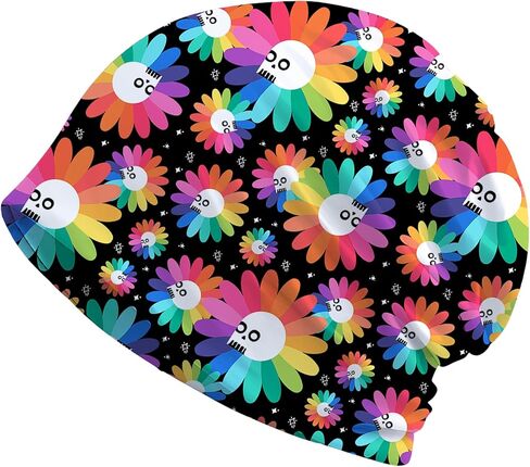 Abstract Neon Purple Women's Slouchy Beanie Hat Cute Turban Hats Cancer Headwear Caps Baggy Skull Sleep Scarf in Saudi Arabia