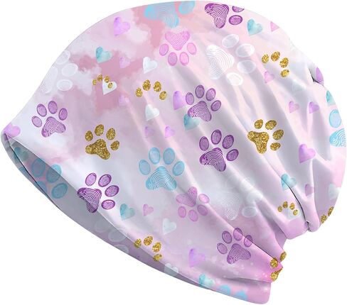 Abstract Neon Purple Women's Slouchy Beanie Hat Cute Turban Hats Cancer Headwear Caps Baggy Skull Sleep Scarf in Saudi Arabia