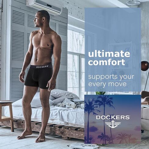 سراويل داخلية بوكسر قطنية قابلة للتمدد من DOCKERS 4PK in Saudi Arabia
