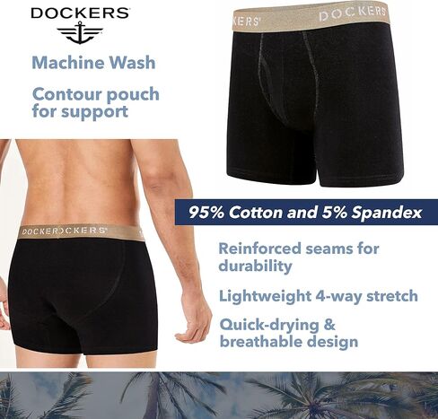 سراويل داخلية بوكسر قطنية قابلة للتمدد من DOCKERS 4PK in Saudi Arabia