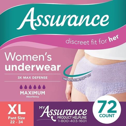 Assurance Women's Maximum Absorbency Incontinence Underwear, XL, 36 Count (Pack of 2) in Saudi Arabia