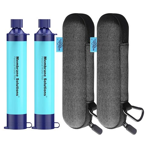 Membrane Solutions Portable Water Filter with A Official Carry Case, Emergency Water Filtration Straw Bag Survival, Lightweight 5-Stage Water Purifier for Camping Hiking Backpacking and Tactical Gear in Kuwait