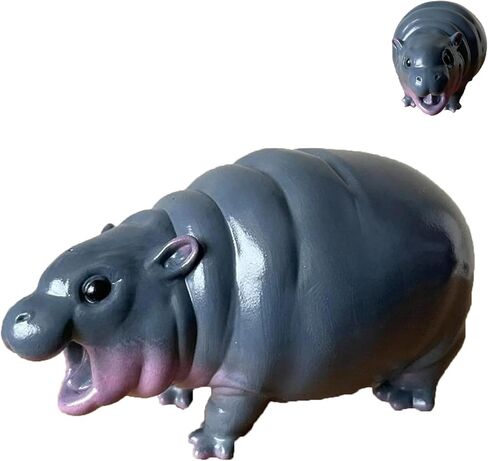 تماثيل فرس النهر مو دينغ، زخرفة فرس النهر القزم مو دينغ اللطيفة، منحوتات فرس النهر المنزلية للمكتب، رف الكتب، المدخل، رف المزرعة، غرفة النوم، تزيين طاولة القهوة (1) in Kuwait