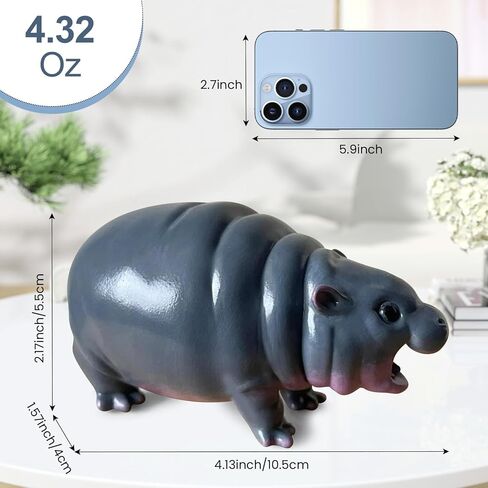 تماثيل فرس النهر مو دينغ، زخرفة فرس النهر القزم مو دينغ اللطيفة، منحوتات فرس النهر المنزلية للمكتب، رف الكتب، المدخل، رف المزرعة، غرفة النوم، تزيين طاولة القهوة (1) in Kuwait