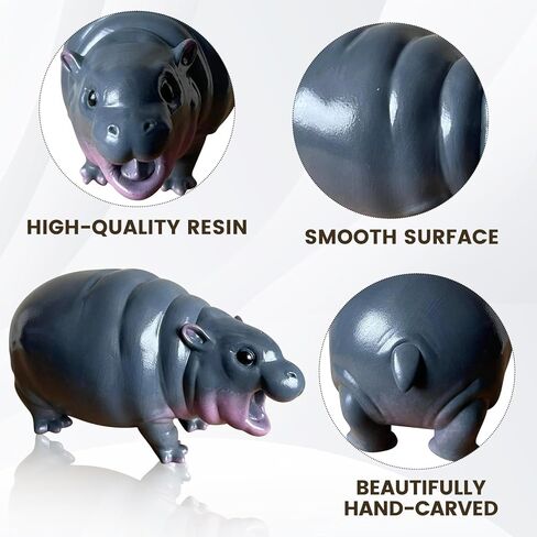 تماثيل فرس النهر مو دينغ، زخرفة فرس النهر القزم مو دينغ اللطيفة، منحوتات فرس النهر المنزلية للمكتب، رف الكتب، المدخل، رف المزرعة، غرفة النوم، تزيين طاولة القهوة (1) in Kuwait