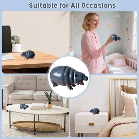 تماثيل فرس النهر مو دينغ، زخرفة فرس النهر القزم مو دينغ اللطيفة، منحوتات فرس النهر المنزلية للمكتب، رف الكتب، المدخل، رف المزرعة، غرفة النوم، تزيين طاولة القهوة (1) in Kuwait