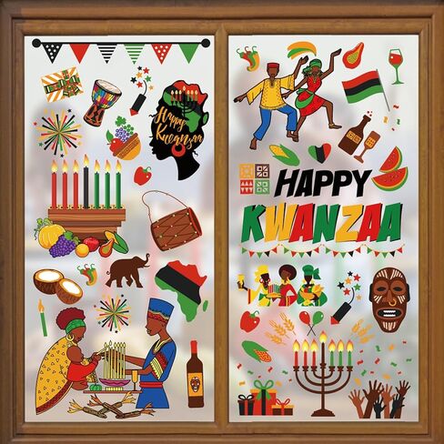 Whaline 9 ورقة Hanukkah نافذة تلتصق Menorah Star نافذة الشارات Chanukah ملصقات نافذة ثابتة ديكور للمنزل لوازم الحفلات المدرسية، 7.8 × 11.8 بوصة in Kuwait