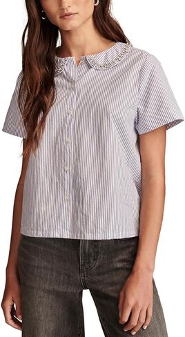 Lucky Brand Women's Striped Embellished Shirt in Saudi Arabia