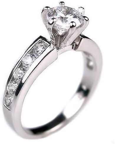 خاتم خطوبة زفاف من الفضة الإسترليني عيار 1.35 قيراط من Trustmark مرصع بأحجار الزركونيوم، دليلة 3038A in Kuwait