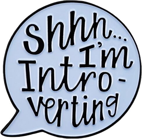 دبوس المينا، "Shhh...I'm Introverting" دبوس طية صدر السترة، بروش انطوائي، مجموعة ديكور DIY، هدية للأصدقاء الانطوائيين المراهقين، على طية صدر السترة من الدينيم، دبوس زخرفي، قابل للجمع in Saudi Arabia