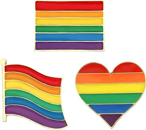 دبابيس LGBTQ، شارة بروش على شكل قوس قزح على شكل قلب لشهر الفخر للمثليين والمثليات وثنائيي الجنس والمتحولين وغير العلم، وLGBTQ+ إكسسوارات للملابس والحقائب والقبعات in Saudi Arabia