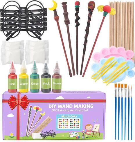 Col-Pary Magic Wand Making Kit ، مجموعة الطلاء الحرفية DIY ، صنع عصا DIY لمستلزمات الهالوين ، هدية الأطفال ، ديكور حفل عيد ميلاد Coled Cosplay ، مكافآت المدرسة ، أنشطة الطلاب-51 في المائة في الكل in Kuwait
