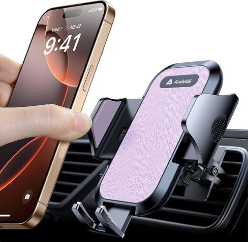 andobil Car Phone Holder Mount [The First Solidest & Most Stable Metal Clip] Phone Holders for Your Car Vent Cell Phone Holder Car Fit for iPhone 16 Pro Max 15 14 13 12 Pro Max & All Cell Phones in Kuwait