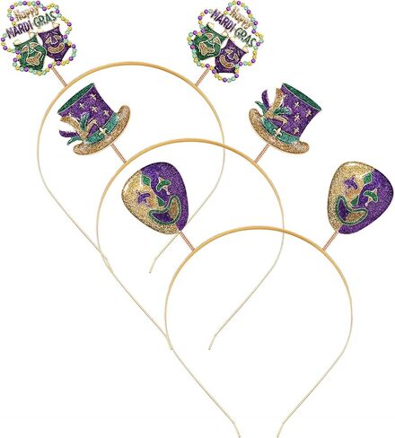BVGA Mardi Gras إكسسوارات الشعر قناع لامع للمهرجانات تاج أرجواني معدني عصابة رأس للنساء والفتيات وحفلات الكرنفال in Saudi Arabia