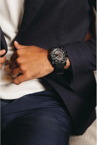 Bulova Men's Icon High Performance Quartz Chronograph Black Stainless Steel Watch with Polyurethane Strap, Black Dial Style: 98B417 in Saudi Arabia