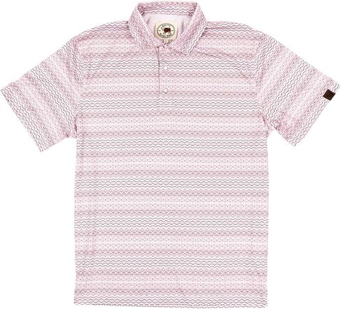 Lazy J Ranch Wear Men's Navajo Print Performance Polo Shirt - Plum with Pearl Snap Buttons - Golf Shirts for Men in Saudi Arabia