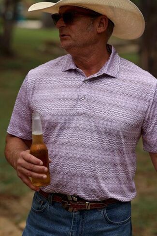 Lazy J Ranch Wear Men's Navajo Print Performance Polo Shirt - Plum with Pearl Snap Buttons - Golf Shirts for Men in Saudi Arabia