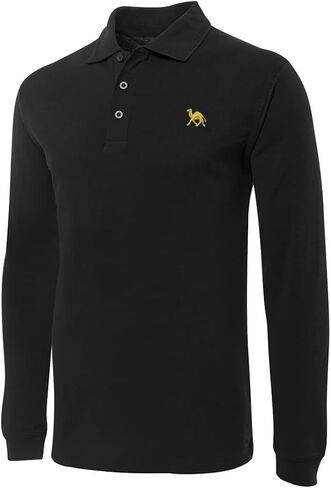 Mens Polo Shirts Camel Animal Embroidered Long Sleeve Polo Shirts in Saudi Arabia