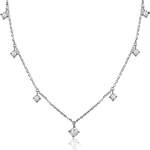 JOLINO Chocker Necklace for Women,925 Sterling Silver Plated with Platinum,Versatile for Solo or Layered Wear,Gift for Christmas,Birthday,Wedding, Anniversary,Graduation in Kuwait