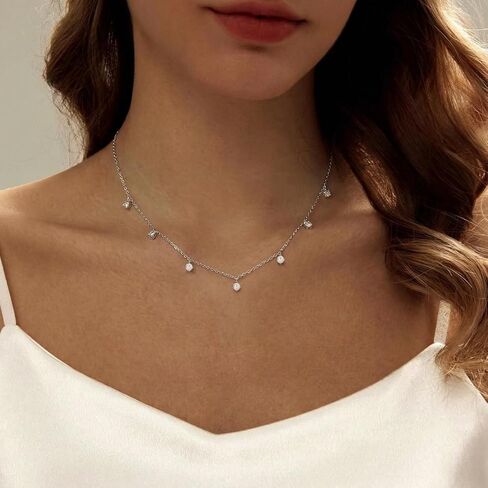 JOLINO Chocker Necklace for Women,925 Sterling Silver Plated with Platinum,Versatile for Solo or Layered Wear,Gift for Christmas,Birthday,Wedding, Anniversary,Graduation in Kuwait