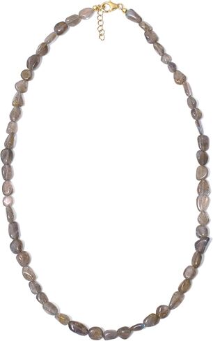 A&M GEMS & JEWELS Natural Gemstone 6-7 mm Smooth Nuggets Beads Handmade Beaded Choker Necklace 925 Sterling Silver Over 14k Gold Plated Jewelry for Women in Saudi Arabia