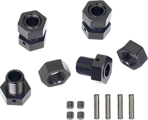 4 Set 17mm Thick Extended Aluminum Wheel Hex Nut Set Upgrade Kit for Arrma Outcast/Talion/Kraton/Notorious/Fireteam/Big Rock 6S BLX 4WD, Alloy 17mm Extended Wheel Hex and Nut W/Pins Alum AR310484 in Saudi Arabia