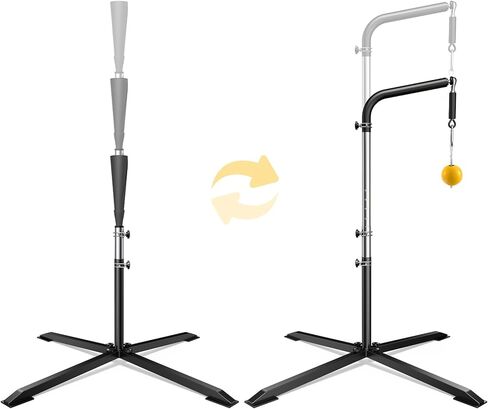 Patiassy 2 in 1 Portable Batting Practice/Hitting Swing Trainer System for Baseball and Softball Height Adjustable Inverted Baseball Hitting Tee Baseball Batting Tee with Water Bag in Kuwait