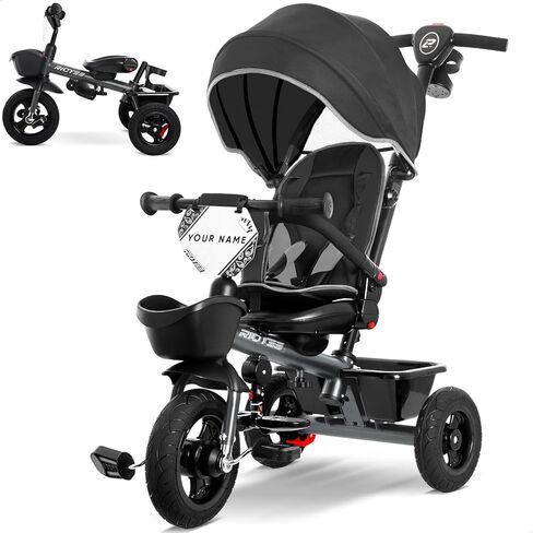 RIDYEE 7-in-1 Rubber Tire Toddler Tricycle for Ages 18 Months to 5 Years in Kuwait