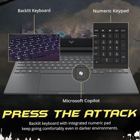 HP VICTUS 15 Gaming Labtop ، 15.6 "FHD 144Hz Screen ، Intel Core I7-12650H (حتى 4.7 GHz) ، NVIDIA GEFORCE RTX 4050 ، 64GB RAM ، 2TB PCIE SSD ، Backlit KB ، WI-FI 6 ، HDMI ، WIN 11 Accessories ، W/BWE in Kuwait